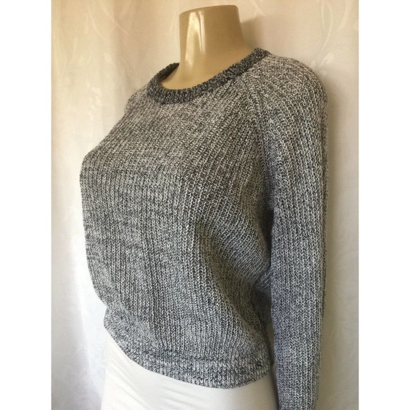 Theory Brombly Golino Cropped Knit Sweater Gray L - Picture 4 of 8